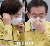 [TF사진관] 유은혜-박원순, '마스크 올바른 착용법'