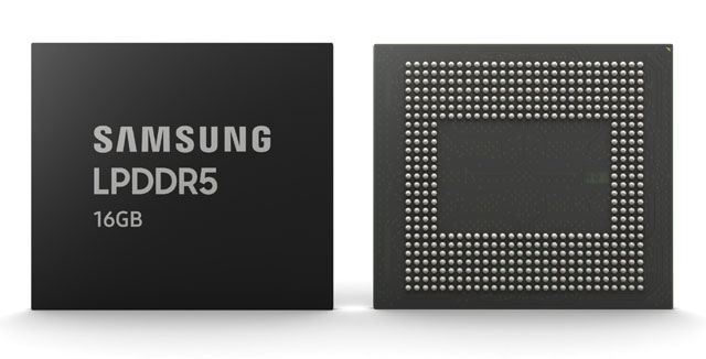 삼성전자가 역대 최고 속도·최대 용량을 구현한 16GB LPDDR5 모바일 D램을 세계 최초로 본격 양산하기 시작했다. /삼성전자 제공