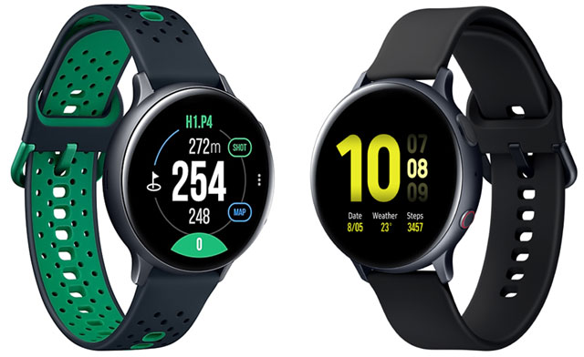 삼성전자가 갤럭시 워치 액티브2 골프 에디션(왼쪽)과 갤럭시 워치 액티브2 LTE 알루미늄 모델을 28일 국내에 출시한다. /삼성전자 제공