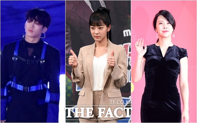 그룹 엑스원 김요한, 배우 설인아, 가수 백지영(왼쪽부터)은 코로나19 관련 기부 릴레이에 동참했다. /더팩트DB