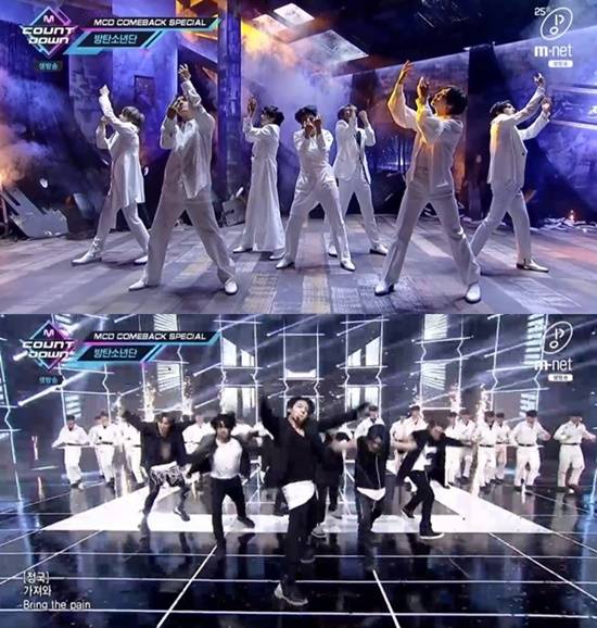 그룹 방탄소년단은 지난 21일 정규 4집 앨범 MAP OF THE SOUL : 7을 발매했다. /Mnet 엠카운트다운 캡처