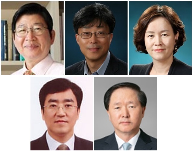 대한항공은 이날 이사회에서 정갑영 전 연세대학교 총장과 조명현 고려대학교 경영대학 교수, 박현주 SC제일은행 고문 등 3명을 신규 사외이사 후보로, 사내이사로 임기 만료되는 우기홍 사장과 이수근 Operation부문 부사장(왼쪽 위부터 시계방향)을 정기주주총회에 추천하기로 결의했다. /대한항공 제공