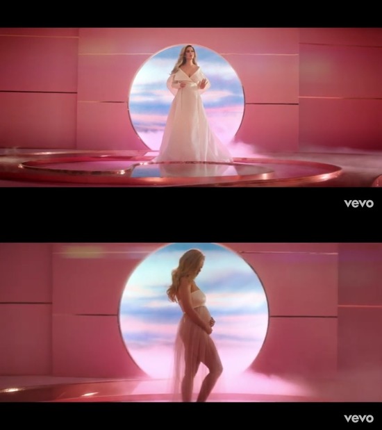 케이티 페리가 신곡 Never Worn White 뮤직비디오를 통해 임신 소식을 전했다. /영상캡처