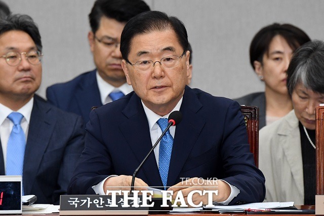 정의용 국가안보실장은 15일 오전 오브라이언 미 백악관 국가안보보좌관 간 통화에도 코로나19 관련 사항에 대해서 협의했다고 청와대는 밝혔다. /남윤호 기자