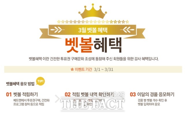 베트맨의 3월 ‘벳볼 혜택’ 이벤트 페이지.