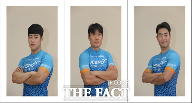 우수급으로 특별승급한 25기 3총사 김민수, 안창진, 한탁희(왼쪽부터)가 선배들과의 대결을 기다리며 묵묵히 훈련에 매진하고 있다./경륜경정총괄본부 제공