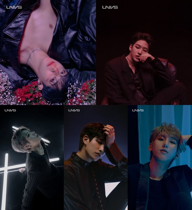 그룹 UNVS가 첫 번째 싱글 수록곡 Solar Eclipse의 개인 콘셉트 포토를 공개했다. UNVS는 이 곡을 통해 감성 섹시 퍼포먼스를 보여줄 계획이다. /샤이타운뮤직 제공