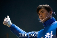 [TF포토] 13일 간의 공식선거운동을 마무리 짓는 한준호