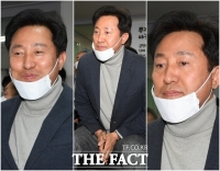 [TF사진관] 오세훈, 출구 조사 결과에 '웃음-긴장'
