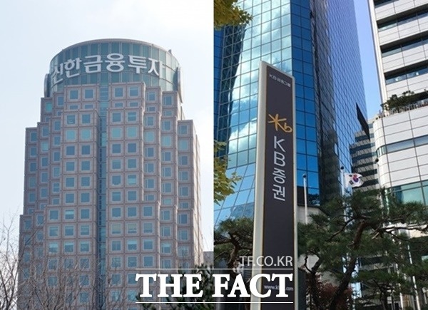 신한금융지주와 KB금융지주가 2020년 1분기 실적을 발표했다. 두 회사의 실적은 증권 부문에서 희비가 갈렸다. /더팩트 DB