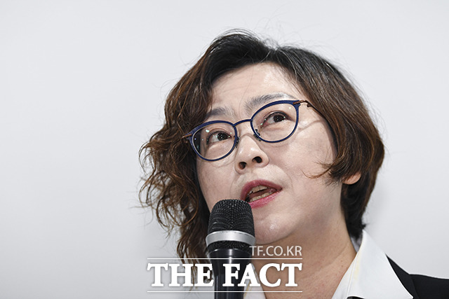 발언하는 이나영 정의기억연대 이사장