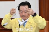 [TF포토] 마스크 벗는 정세균 총리