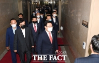[TF사진관] 강제 상임위 배정에 반발한 미래통합당, '국회의장 항의방문'