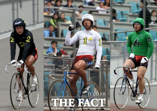 2015년 그랑프리 대상경륜 결승에 진출한 당시 우승후보 빅3로 꼽혔던 정종진 이현구 박용범(왼쪽부터).경륜경정총괄본부 제공