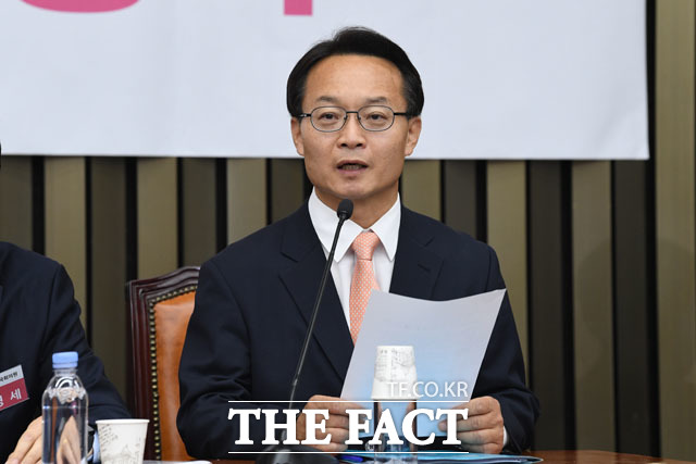 조해진 미래통합당 의원이 23일 국회 정상화를 위해 더불어민주당이 국회법 대원칙에 따라 모든 안건 합의처리를 약속해야 한다고 주장했다. /남윤호 기자