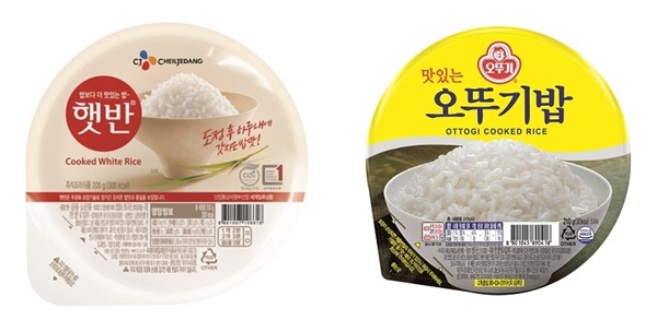 일본 제품에 대한 불매운동이 장기화하는 가운데 CJ제일제당은 햇반에 사용되는 미강 추출물을 국산으로 바꾸고, 오뚜기는 일본 용기를 국산으로 교체하는 등 국내 식음료업체들의 원재료 국산화 작업에 속도가 붙고 있다. /CJ제일제당, 오뚜기 제공