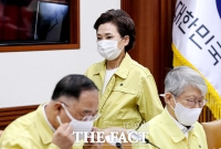 [TF포토] 중대본 회의 참석하는 김현미 장관