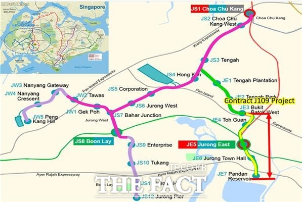 싱가포르 주롱 도시철도 위치도 /대우건설 제공