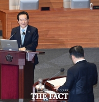 [TF포토] 질의에 답변하는 정세균 국무총리
