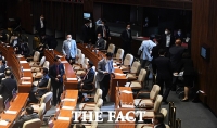 [TF포토] 본회의장에서 퇴장하는 미래통합당 의원들