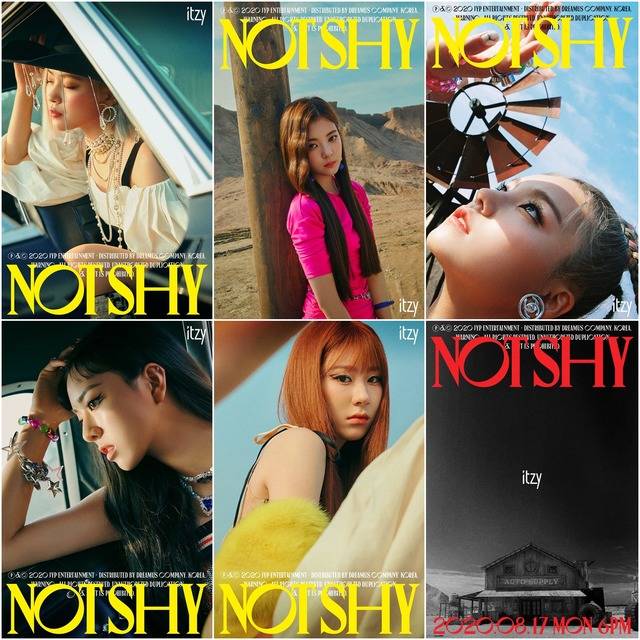 ITZY가 멤버별 티저를 공개했다. 왼쪽 위부터 시계방향으로 류진, 리아, 예지, 컴백 티저, 채령, 유나. /JYP엔터 제공