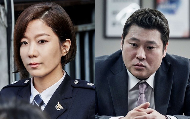 전혜진(왼쪽) 최무성은 각각 경찰청 정보부장 최빛, 형사법제단 부장검사 우태하에 분한다. /tvN 제공