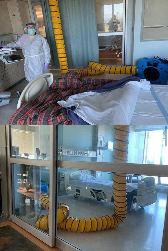 샤론 스톤이 공개한 동생의 병실이다. 가족들이 코로나19에 확진되자 샤론 스톤은 코로나19를 가볍게 여기는 이들에게 일침했다. /샤론 스톤 SNS