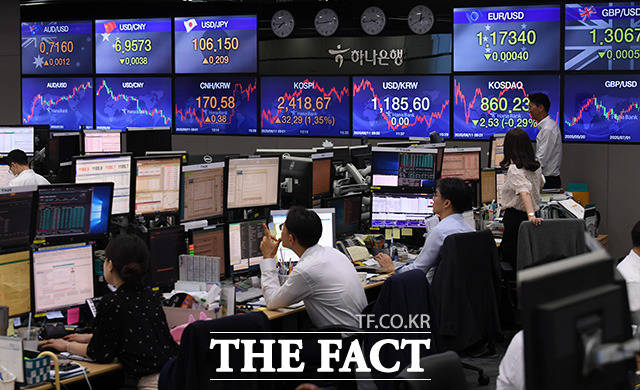 28일 오전 9시 15분 현재 코스피는 전장대비 13.34포인트(0.57%) 오른 2357.79에 거래되고 있다. /남용희 기자