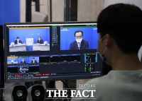 [TF포토] 온라인으로 진행된 이해찬 대표 퇴임 기자간담회