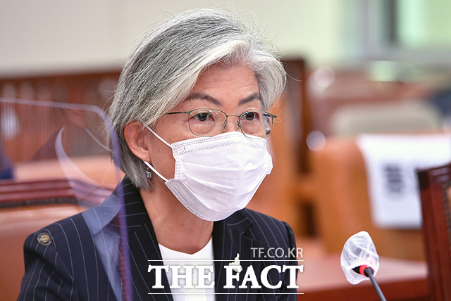 강경화 외교부 장관이 31일 뉴질랜드 성추행 사건과 관련해 어떤 형태로든 책임을 지겠다고 말했다. 외교통일위원회 전체회의에 출석해 의원들의 질의에 답변을 하고 있다. /국회=배정한 기자