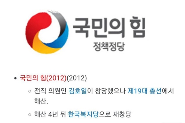 지난 2012년 김호일 전 의원은 국민의힘이라는 정당을 창당했다가 19대 총선에서 해산하고 4년 뒤 한국복지당을 재창당했다. /박범계 민주당 의원 페이스북 갈무리