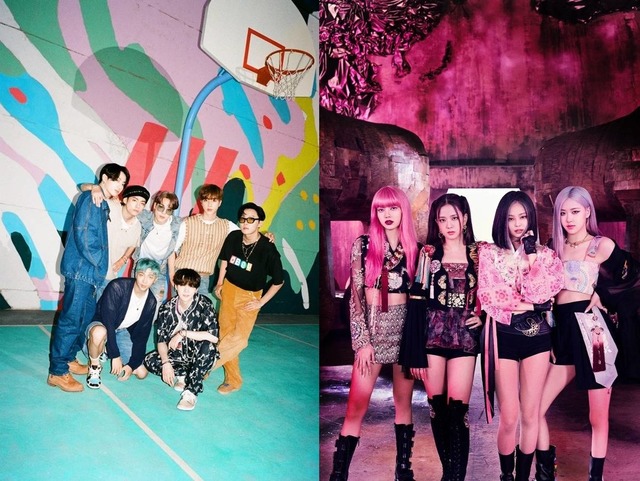 방탄소년단(왼쪽)과 블랙핑크가 K팝의 새 역사를 써 내려가고 있다. /빅히트, YG 제공