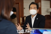 [TF포토] 기자간담회 갖는 정세균 국무총리