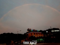 [TF포토] 태풍 하이선 오기 전 무지개 반짝