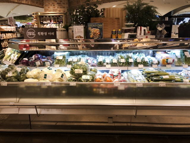 현대백화점이 오는 11일부터 친환경 농산물 소비 촉진 행사를 연다. 사진은 현대백화점 압구정점 식품관의 친환경 농산물 코너 산들내음 매장 모습. /현대백화점 제공