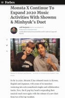  美 포브스 '몬스타엑스, 셔누&민혁 OST로 영역 확장'