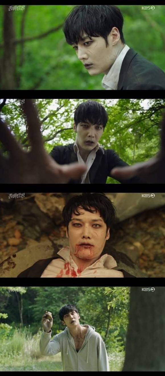 최진혁이 KBS2 좀비탐정에서 좀비와 인간을 넘나드는 연기를 선보였다. /KBS2 좀비탐정 캡처