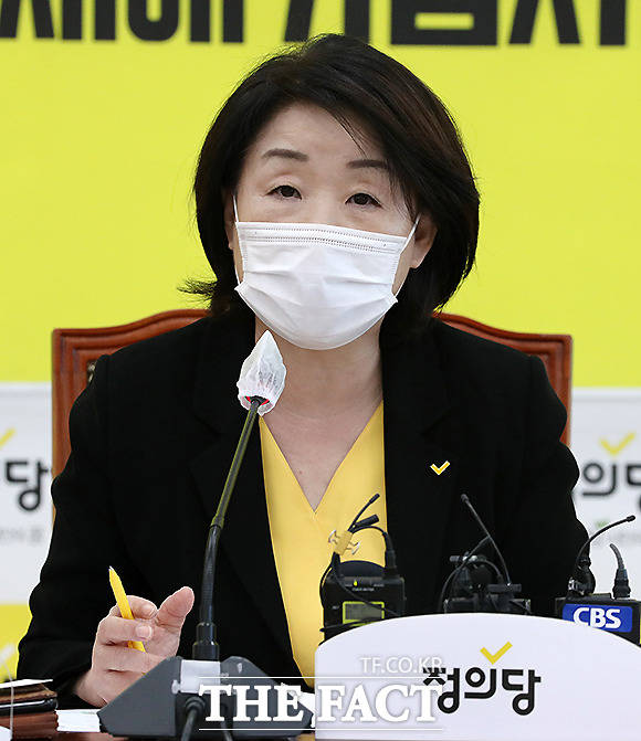 심상정 정의당 대표가 24일 오전 서울 여의도 국회에서 열린 퇴임 기자회견에서 인사말을 하고 있다. /국회=이새롬 기자