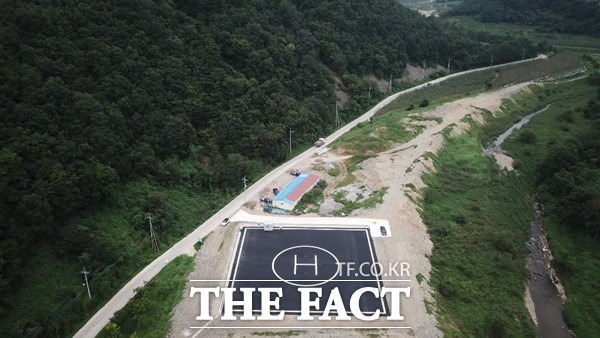 경북 의성군이 29일 옥산면 전흥리 970번지 일원에 완공한 응급의료헬기인 닥터헬기 이·착륙장 모습./의성군제공