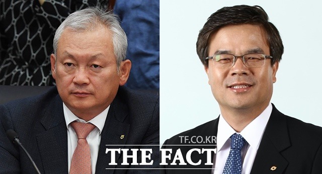 정영채(왼쪽) NH투자증권 대표이사와 오익근 대신증권 대표이사가 국정감사 증인으로 채택됐다. /더팩트 DB·대신증권 제공