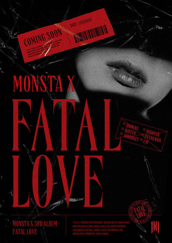 몬스타엑스가 오는 11월 2일 3번째 정규 앨범 FATAL LOVE를 발매한다. /스타쉽엔터 제공