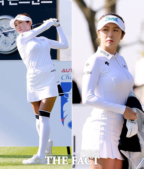 2020 오텍캐리어 챔피언십 1라운드가 8일 오전 세종특별자치시 세종필드골프클럽에서 열린 가운데 안소현이 1번 홀에서 티샷을 하고 있다. /세종=이선화 기자