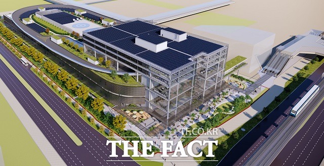 HMGICS는 오는 2022년 말 완공을 목표로 싱가포르 주롱 혁신단지에 부지 4만4000㎡, 연면적 9만㎡, 지상 7층 규모로 지어질 예정으로 건물 옥상에 고속 주행이 가능한 총 길이 620m의 고객 시승용 스카이 트랙 등이 설치된다. /현대차그룹 제공