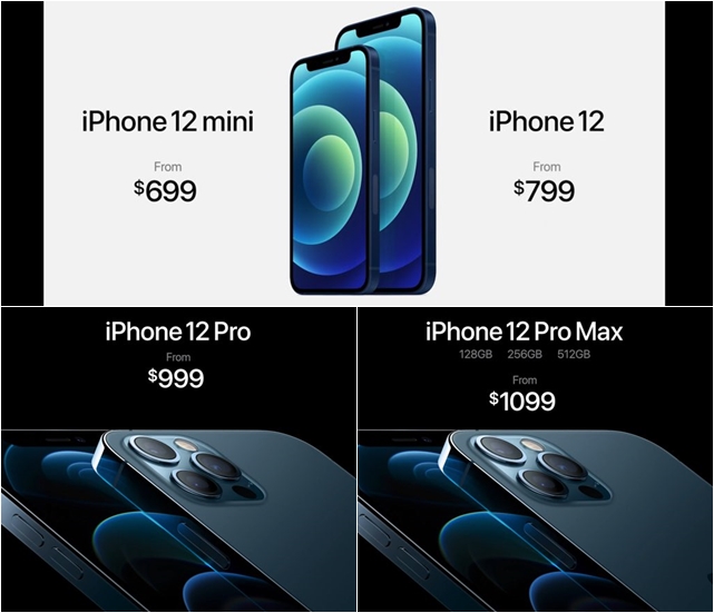가장 저렴한 모델인 아이폰12 미니의 출고가는 미국 기준 699달러(약 80만 원)부터 시작된다. /애플 유튜브 갈무리