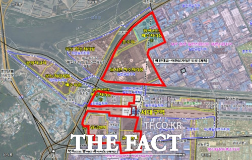 대구시는 서대구 역세권 개발 민간제안서를 접수받아 금년내 1차 협상대상자를 선정할 계획이다. 사진은 서대구 역세권 개발구역이다. / 대구시 제공