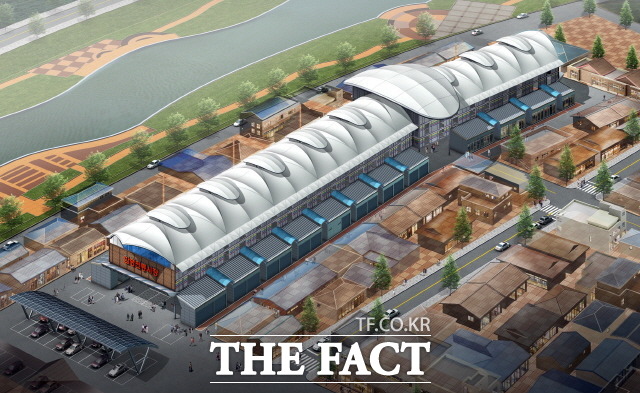 전남 함평5일시장이 1년여의 새 단장을 마치고 오는 17일 함평천지전통시장으로 정식 개장한다. 사진은 함평천지전통시장 조감도./ 함평군 제공