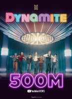  방탄소년단, 'Dynamite' 뮤비 5억 뷰…통산 10편째