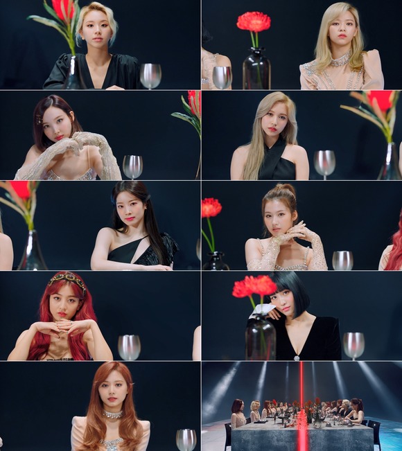 트와이스가 2번째 정규 앨범 Eyes wide open의 타이틀 곡 I CANT STOP ME 티저 영상을 공개했다. 선과 악 콘셉트를 시각화했다. /JYP 제공