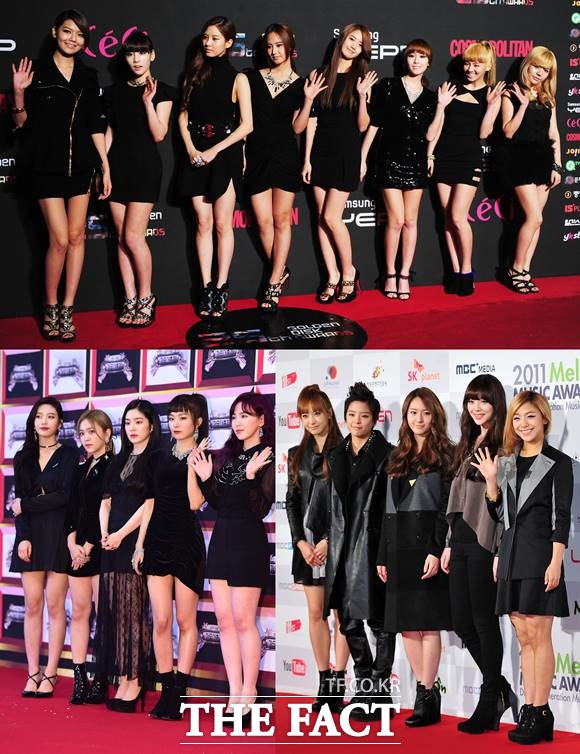 SM엔터테인먼트는 소녀시대, F(x), 레드벨벳 (왼쪽 위부터 시계방향)을 이어갈 새 걸그룹 에스파의 데뷔를 예고했다. /더팩트 DB