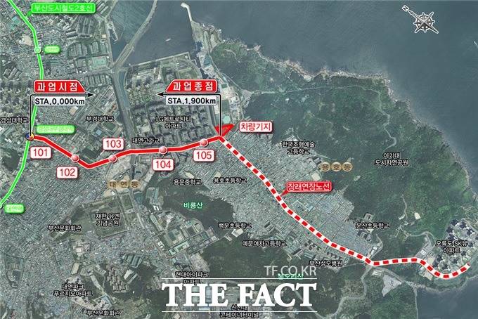 오륙도 실증노선 및 연장구간 노선도. /부산시 제공